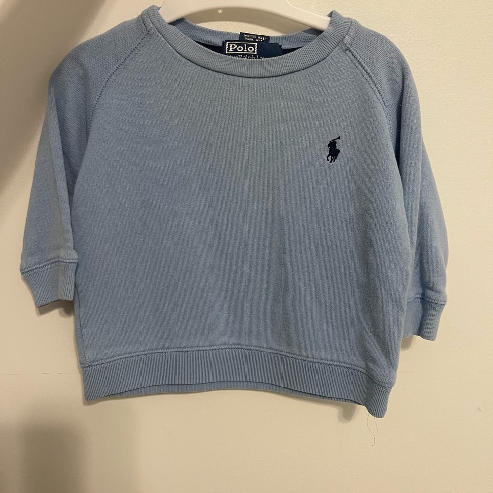 Ralph Lauren Light Blue Kids Sweatshirt/ Crewneck with Navy Pony